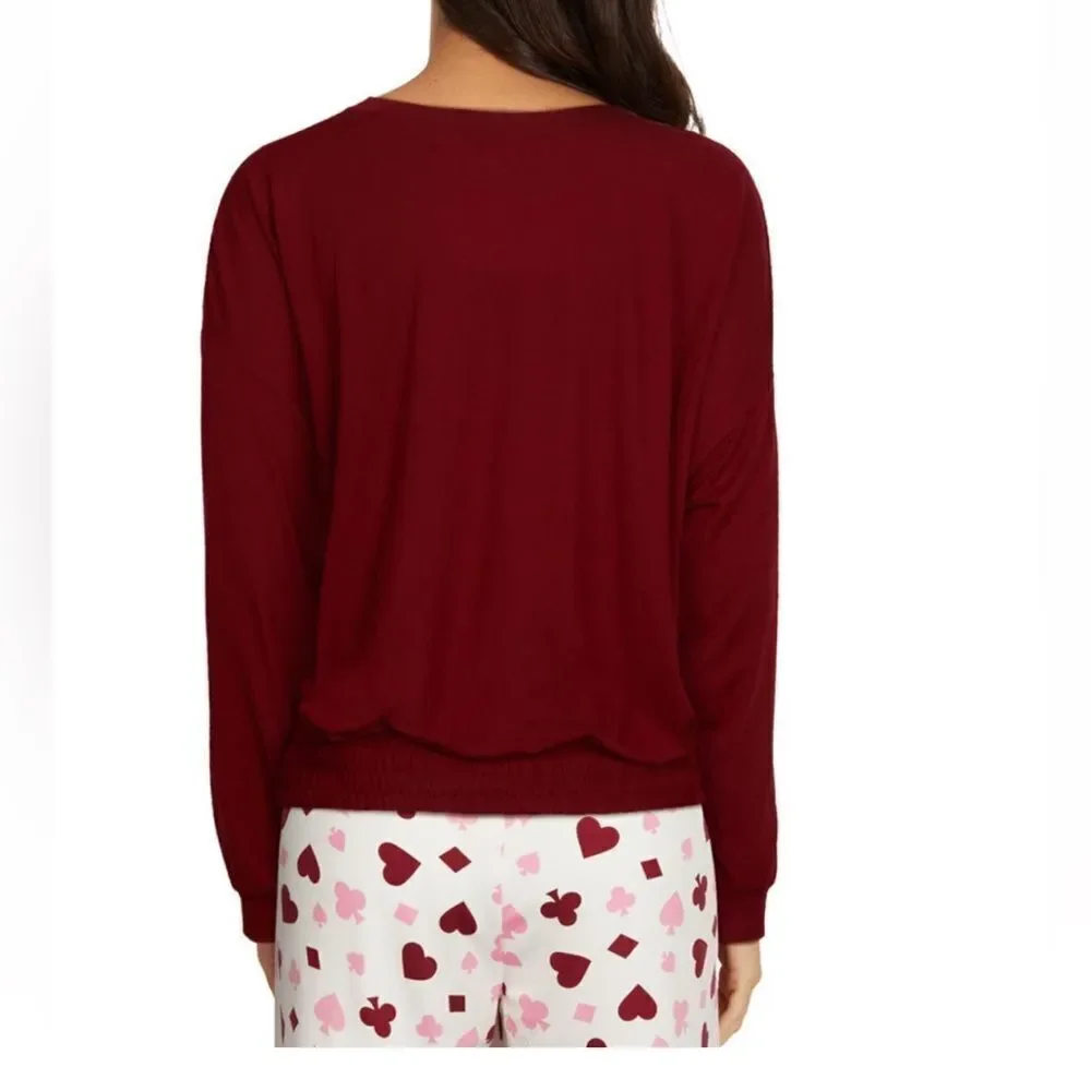 WILDFOX Love's a Gamble‎ Shorty Pajamas Set, 2 Piece, Red Hearts, XL, NWT